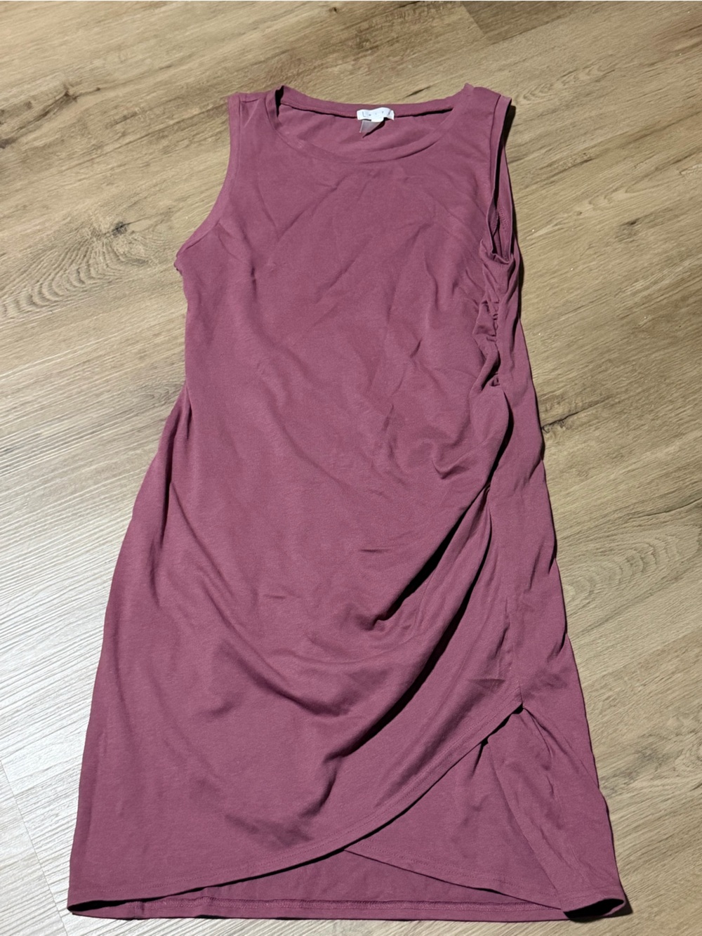 Leith Sleeveless Ruched Midi Dress in Dusty Rose
